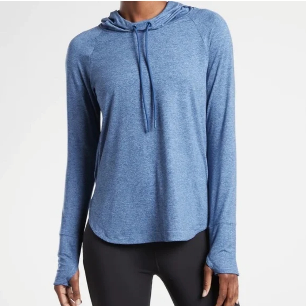 Athleta Uptempo Hoodie Sweatshirt Women's S Blue Casual Sporty Athletic Outdoor